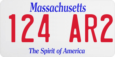 MA license plate 124AR2