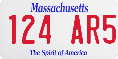 MA license plate 124AR5