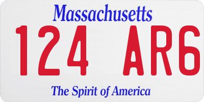 MA license plate 124AR6