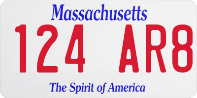 MA license plate 124AR8