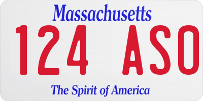 MA license plate 124AS0