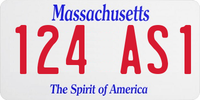 MA license plate 124AS1