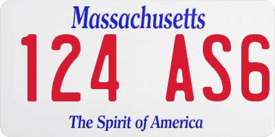 MA license plate 124AS6