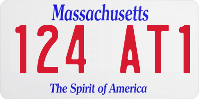 MA license plate 124AT1