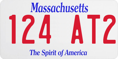 MA license plate 124AT2