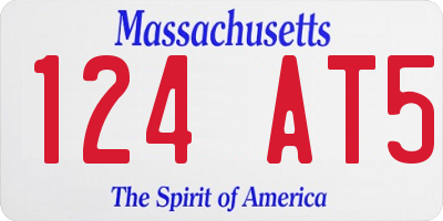 MA license plate 124AT5