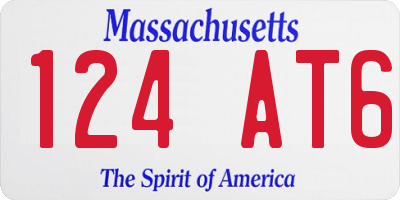 MA license plate 124AT6