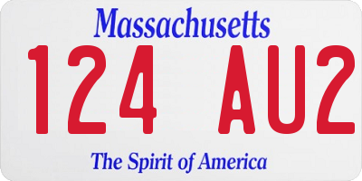 MA license plate 124AU2