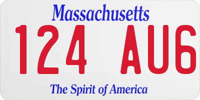 MA license plate 124AU6