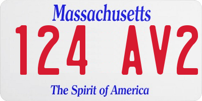 MA license plate 124AV2