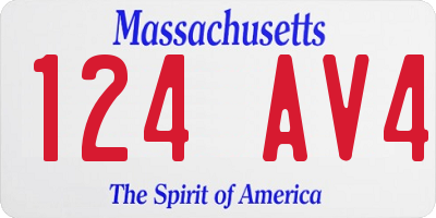 MA license plate 124AV4
