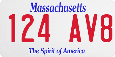 MA license plate 124AV8