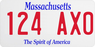 MA license plate 124AX0