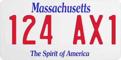 MA license plate 124AX1