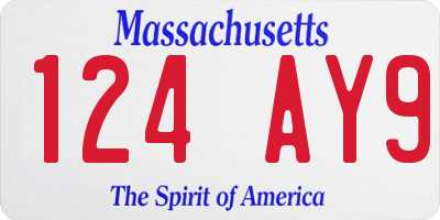 MA license plate 124AY9