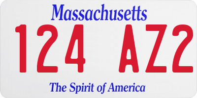 MA license plate 124AZ2