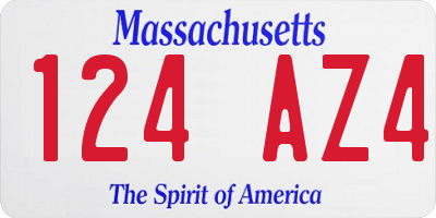 MA license plate 124AZ4