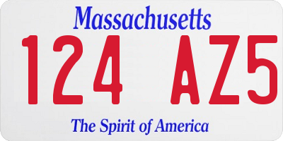 MA license plate 124AZ5