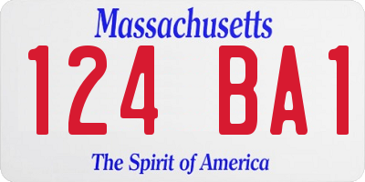 MA license plate 124BA1