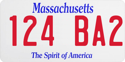 MA license plate 124BA2