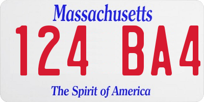 MA license plate 124BA4
