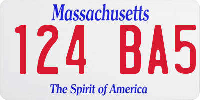 MA license plate 124BA5