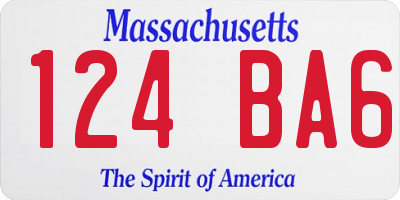 MA license plate 124BA6