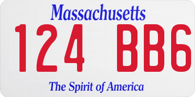 MA license plate 124BB6