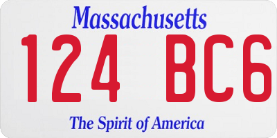 MA license plate 124BC6
