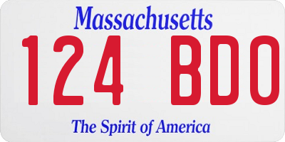 MA license plate 124BD0