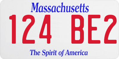 MA license plate 124BE2