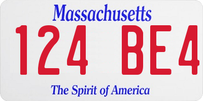 MA license plate 124BE4