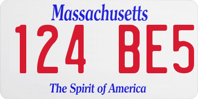 MA license plate 124BE5