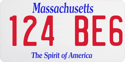 MA license plate 124BE6