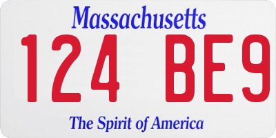 MA license plate 124BE9