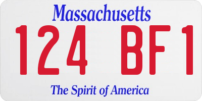 MA license plate 124BF1