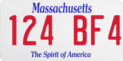 MA license plate 124BF4