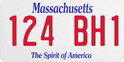 MA license plate 124BH1