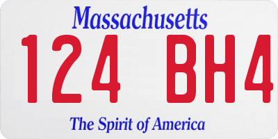 MA license plate 124BH4