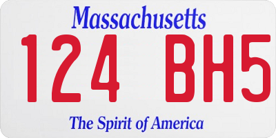 MA license plate 124BH5