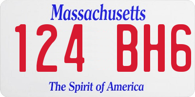 MA license plate 124BH6