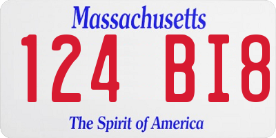 MA license plate 124BI8