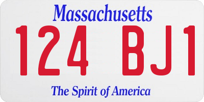MA license plate 124BJ1