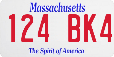 MA license plate 124BK4