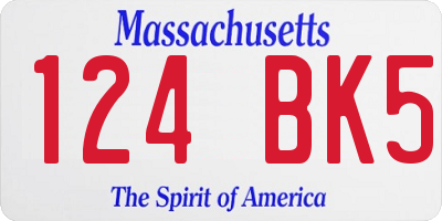 MA license plate 124BK5