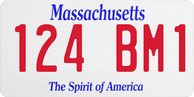 MA license plate 124BM1