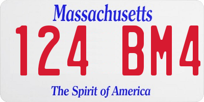 MA license plate 124BM4