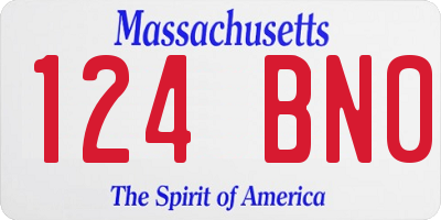 MA license plate 124BN0