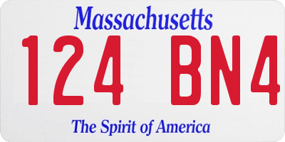 MA license plate 124BN4