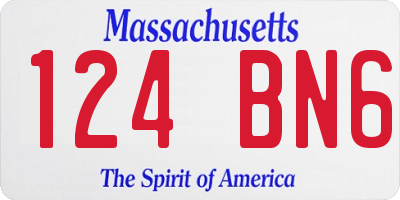 MA license plate 124BN6